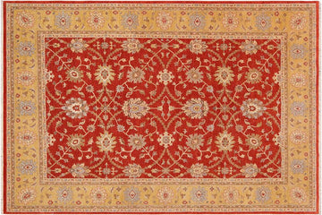 handmade Traditional Kafkaz Chobi Ziegler Orange Gold Hand Knotted RECTANGLE 100% WOOL area rug 9 x 12